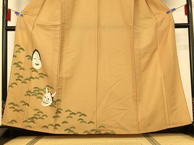 平和屋着物▽訪問着 単衣 能面 般若 金彩 正絹 逸品 AABG7778jh