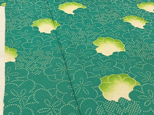 平和屋着物▽上質な小紋 単衣 花尽くし文 鬼しぼ縮緬 正絹 逸品 AABG7782jh