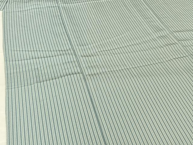 平和屋着物▽上質な小紋 単衣 縞 正絹 逸品 AABG7783jh