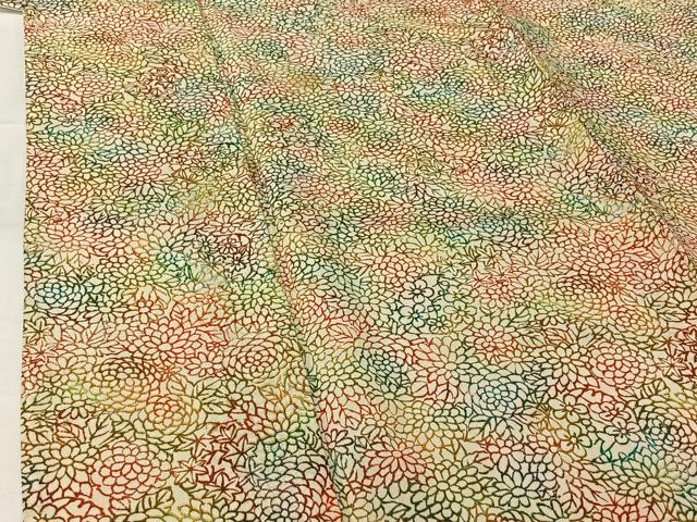 平和屋着物▽上質な小紋 単衣 花尽くし文 正絹 逸品 AABG7786jh