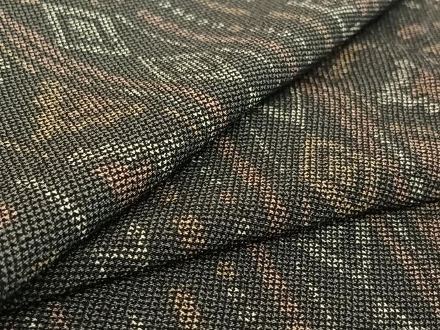 平和屋着物▽上質な小紋 単衣 幾何学文様 正絹 逸品 AABG7797jh