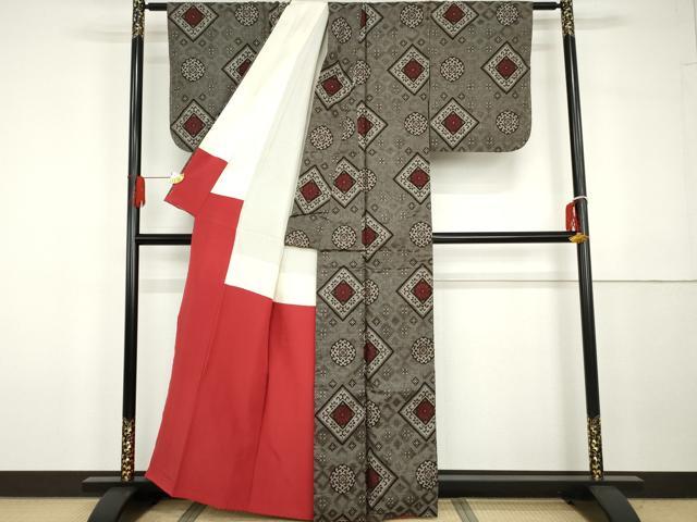 平和屋着物●本場大島紬 龍郷絣 正絹 逸品 AABG7814cs