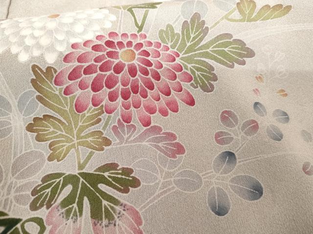 平和屋着物●訪問着 友禅 作家物 枝花文 正絹 逸品 AABG7821cs