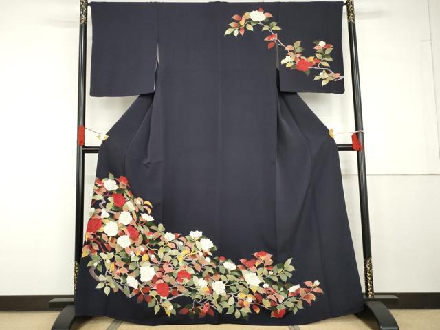 平和屋着物●訪問着 手描き 枝花文 金彩 正絹 逸品 AABG7823cs