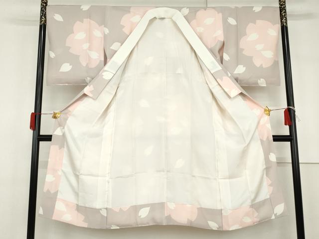 平和屋着物●長襦袢 袷 舞桜文 正絹 逸品 未使用 AABG7849cs
