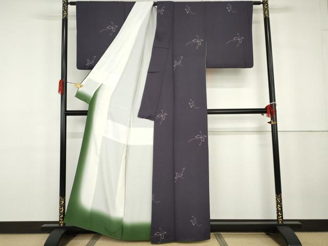 平和屋着物●上質な小紋 舞蝶文 金彩 正絹 逸品 AABG7850cs