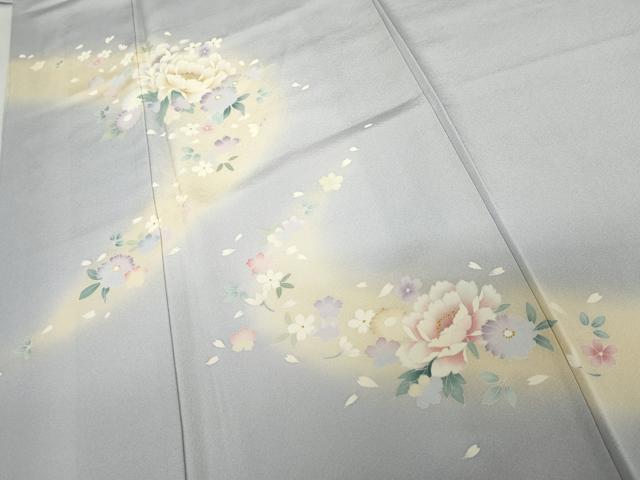 平和屋着物●訪問着 草花文 暈し染め 正絹 逸品 未使用 AABG7861cs