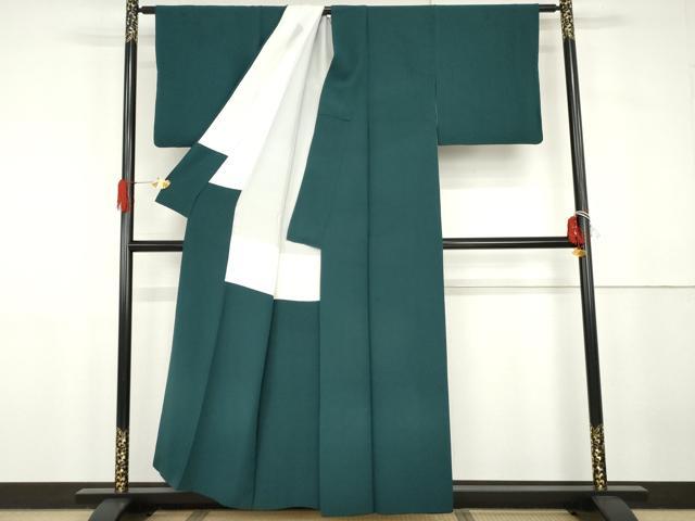平和屋着物●上質な色無地 鉄色 正絹 逸品 AABG7864cs