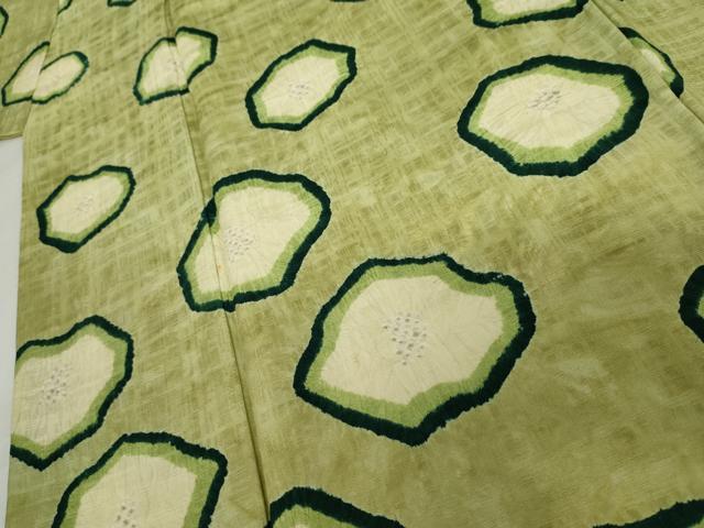 平和屋着物●訪問着 紬地 絞り 舞花文 正絹 逸品 AABG7866cs