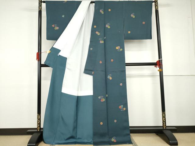 平和屋着物●上質な小紋 ろうけつ染 鈴文 正絹 逸品 AABG7868cs