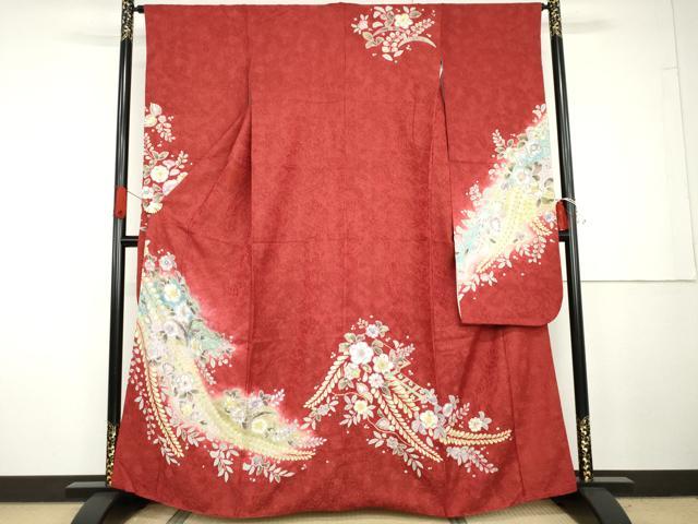 平和屋着物●豪華振袖 辻が花 暈し染め 金通し地 正絹 逸品 AABG7917cs