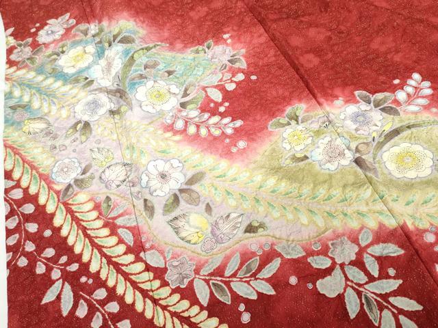 平和屋着物●豪華振袖 辻が花 暈し染め 金通し地 正絹 逸品 AABG7917cs