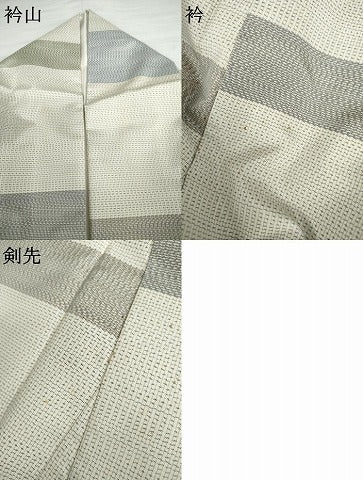 平和屋着物●染織工芸家 田中良和 本場大島紬 訪問着 白大島 童子笹梅文 正絹 逸品 AABG7926cs