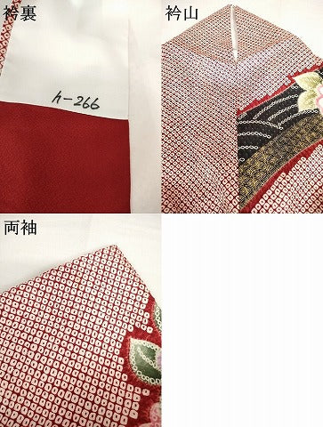 平和屋着物●訪問着 駒刺繍 草花文 金彩 正絹 逸品 AABG7949cs