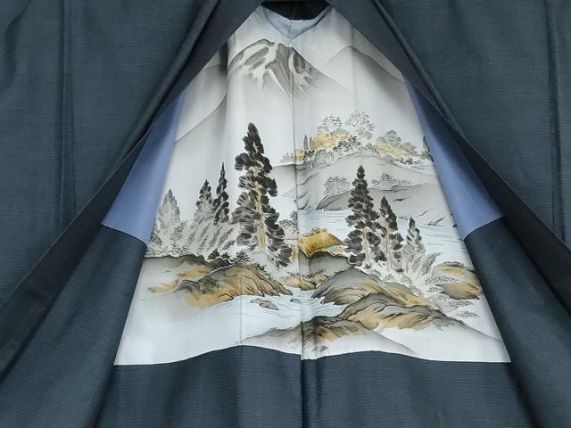 平和屋着物●男性 本場大島紬 アンサンブル 100亀甲 総詰め キングサイズ 正絹 逸品 AABG7961cs