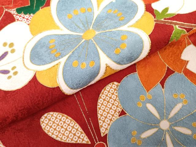 平和屋着物●豪華振袖 舞花文 金彩 正絹 逸品 AABG7988cs