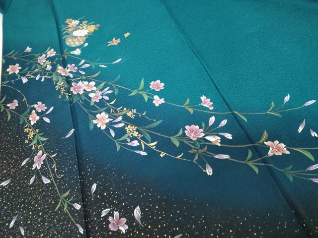 平和屋着物●豪華振袖 飾花文 暈し染め 金彩 鈴乃屋扱い 正絹 逸品 AABG8000cs