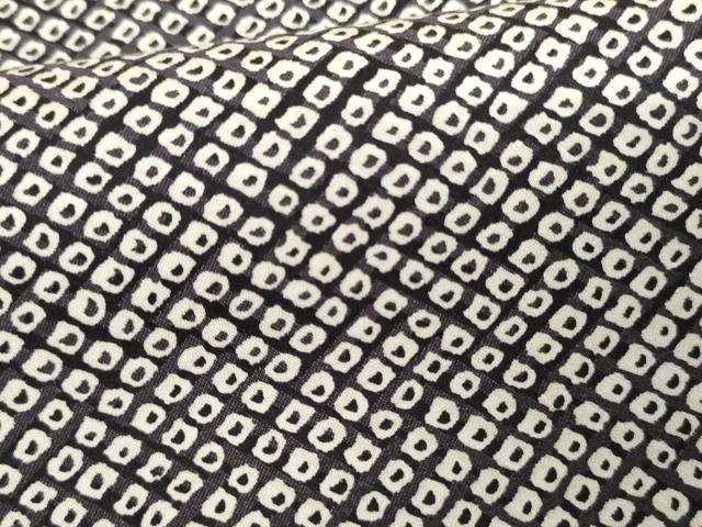 平和屋着物●上質な小紋 鹿の子文様 黒地 反端付き 正絹 逸品 AABG8007cs
