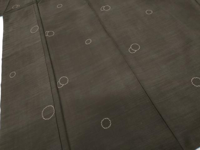 平和屋着物●本場大島紬 地空き 一元絣 丸重ね文 黒地 正絹 逸品 AABG8019cs