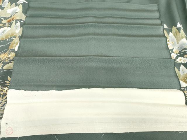 平和屋着物●訪問着 友禅 風景梅松花文 金彩 反端付き 正絹 逸品 AABG8022cs