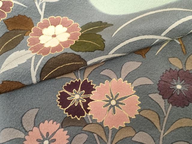 平和屋着物●訪問着 笹松芝花文 金彩 正絹 逸品 AABG8029cs