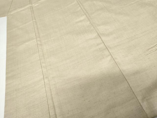 平和屋着物●本場結城紬 重要無形文化財 色無地 亜麻色 正絹 逸品 AABG8033cs