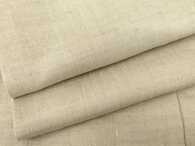 平和屋着物●本場結城紬 重要無形文化財 色無地 亜麻色 正絹 逸品 AABG8033cs