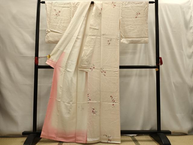 平和屋着物■上質な小紋 草花文 正絹 逸品 AABG8049sx
