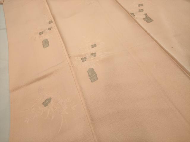 平和屋着物■上質な小紋 飾花文 銀糸 正絹 逸品 AABG8050sx