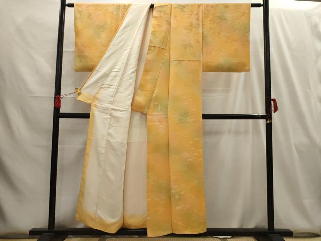 平和屋着物■上質な小紋 地紋起こし 笹の葉地紋 暈し染め 正絹 逸品 AABG8060sx