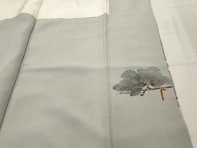 平和屋着物■中国三大刺繍 相良刺繍 訪問着 枝松文 暈し染め 金糸 金彩 正絹 逸品 AABG8061sx