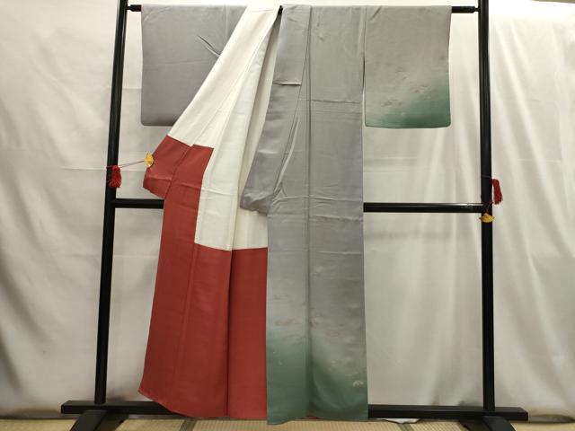 平和屋着物■訪問着 梅松文 暈し染め 金彩 正絹 逸品 AABG8063sx