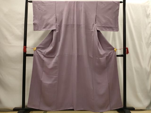 平和屋着物■上質な色無地 笹竹地紋 鳩羽鼠色 正絹 逸品 AABG8083sx