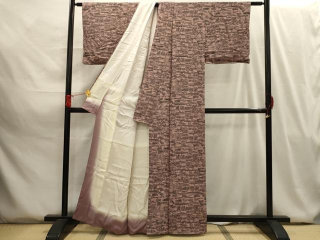 平和屋着物■上質な小紋 風景文 正絹 逸品 AABG8086sx