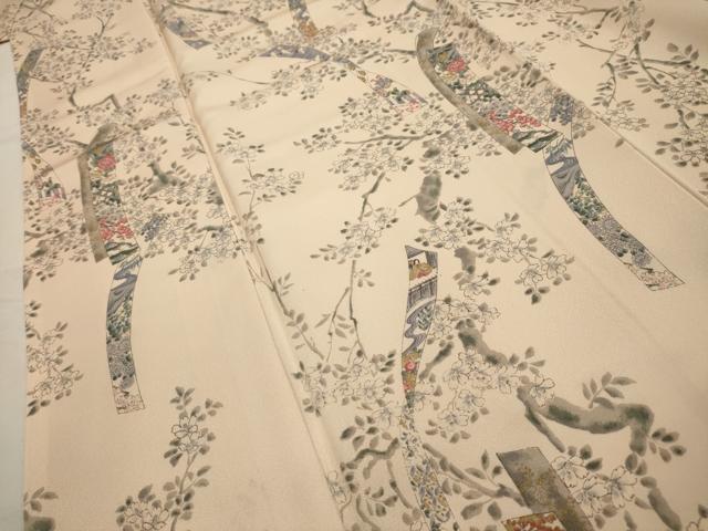 平和屋着物■上質な小紋 短冊風景文 正絹 逸品 AABG8116sx