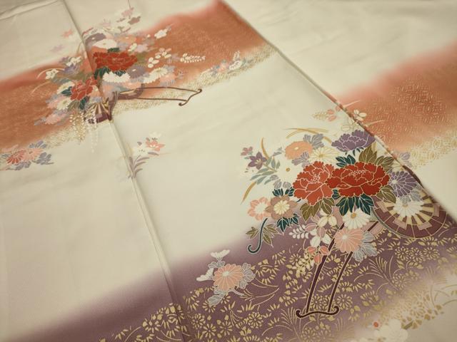 平和屋着物■訪問着 花車文 暈し染め 金彩 正絹 逸品 AABG8123sx