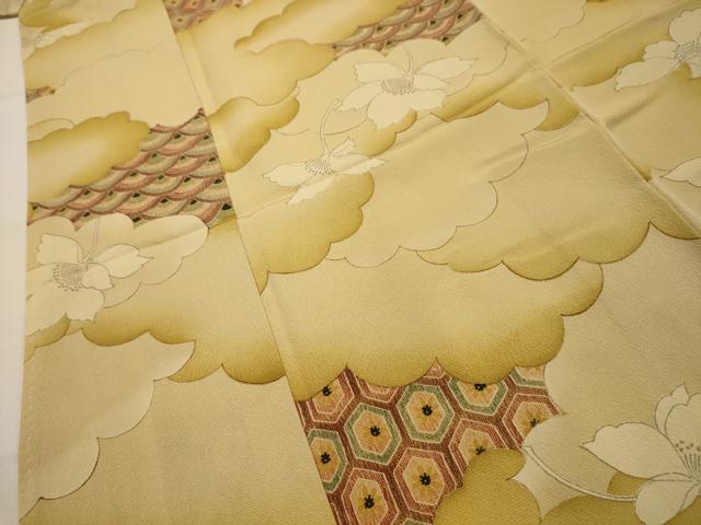 平和屋着物■上質な小紋 雲取吉祥花文 暈し染め 正絹 逸品 AABG8143sx