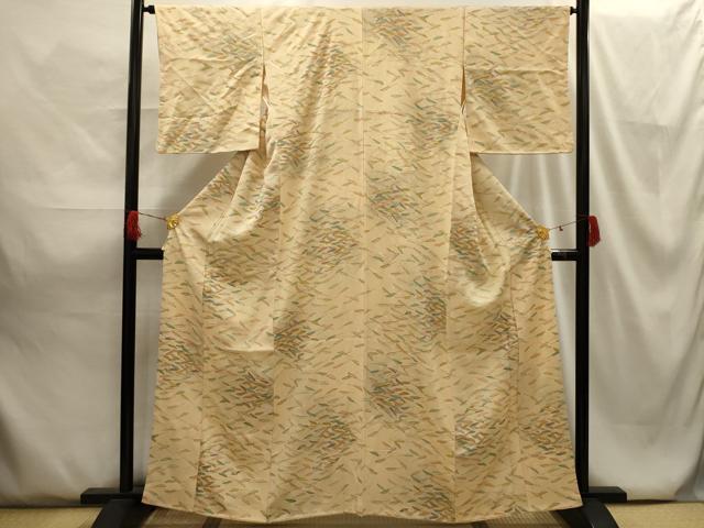平和屋着物■上質な小紋 扇子 金彩 正絹 逸品 AABG8145sx