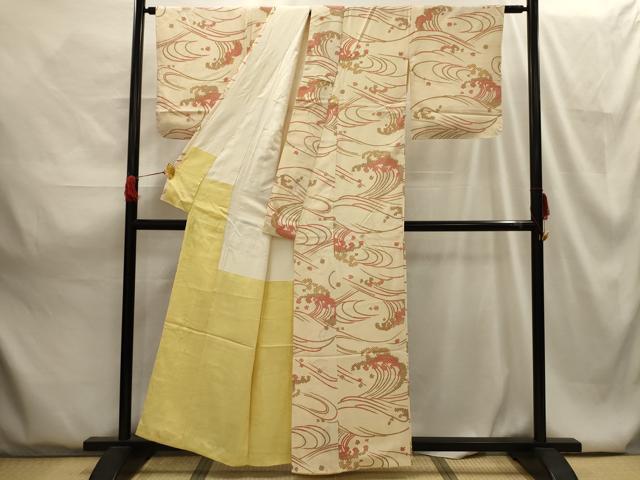 平和屋着物■上質な小紋 立波文 正絹 逸品 AABG8157sx