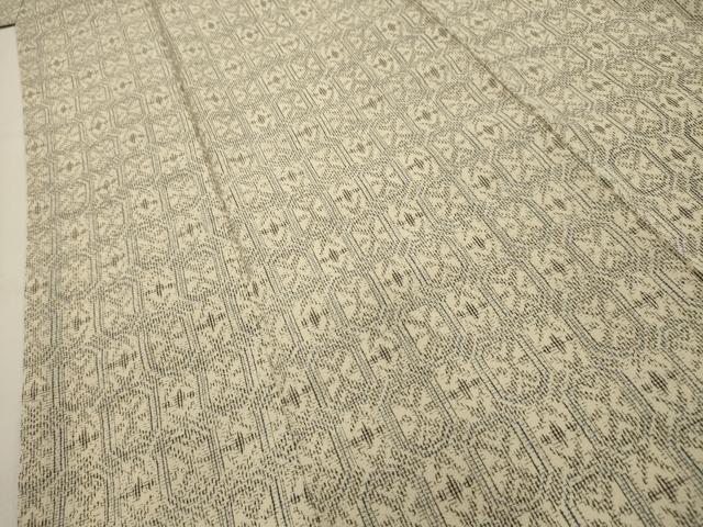 平和屋着物■本塩沢 幾何学文様 正絹 逸品 AABG8158sx