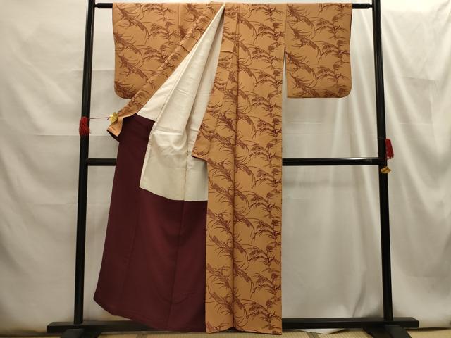 平和屋着物■上質な小紋 稲穂 正絹 逸品 AABG8184sx