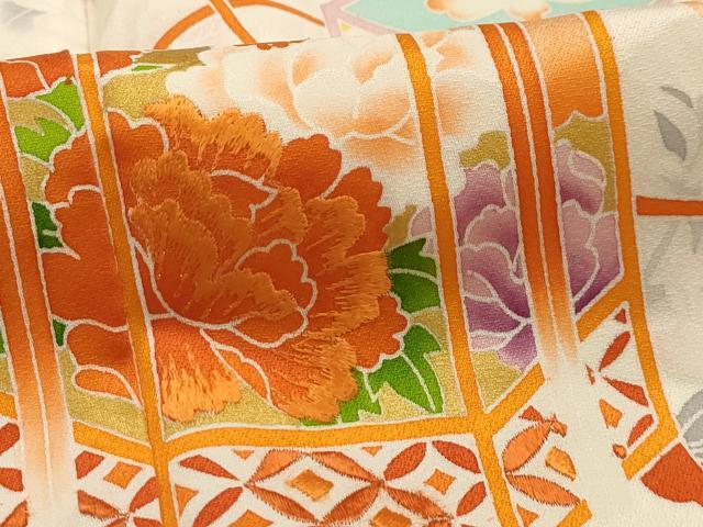 平和屋着物■訪問着 刺繍 貝桶花文 暈し染め 金彩 やまと誂製 正絹 逸品 AABG8185sx