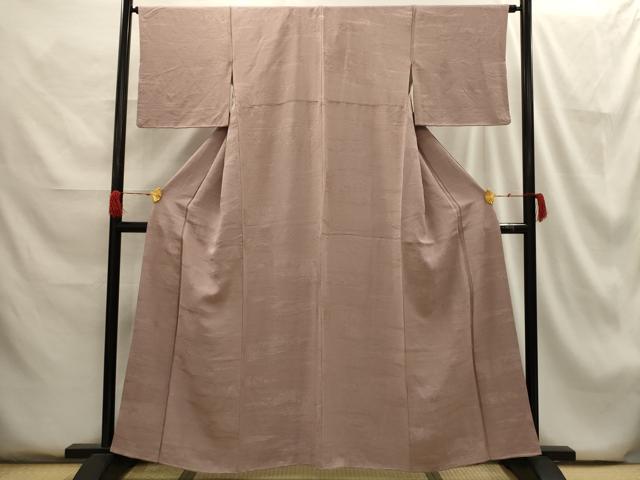 平和屋着物■上質な色無地 流水草花地紋 胡桃染色 正絹 逸品 AABG8194sx