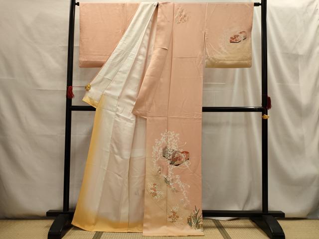 平和屋着物■訪問着 花文箱文 暈し染め 金彩 正絹 逸品 AABG8203sx