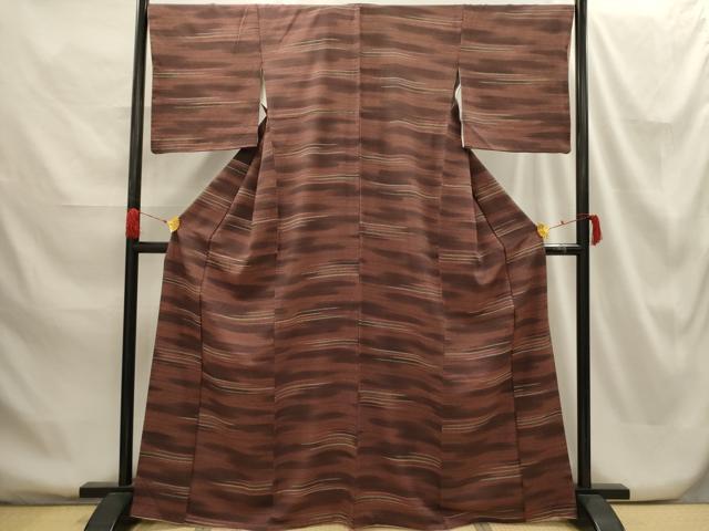 平和屋着物■上質な小紋 横段文 正絹 逸品 AABG8211sx