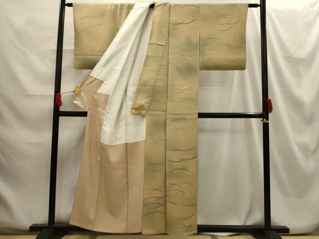 平和屋着物■上質な小紋 露芝文 暈し染め 正絹 逸品 AABG8214sx