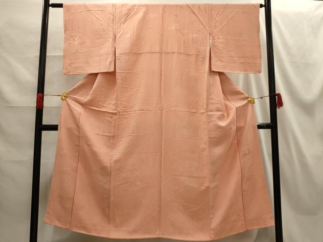 平和屋着物■上質な色無地 雲取花風景地紋 赤香色 正絹 逸品 AABG8322sx