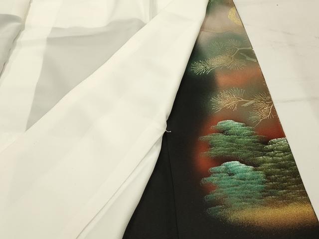 平和屋着物■豪華黒留袖 作家物 飛鶴浜松文 暈し染め 金彩 正絹 逸品 AABG8329sx