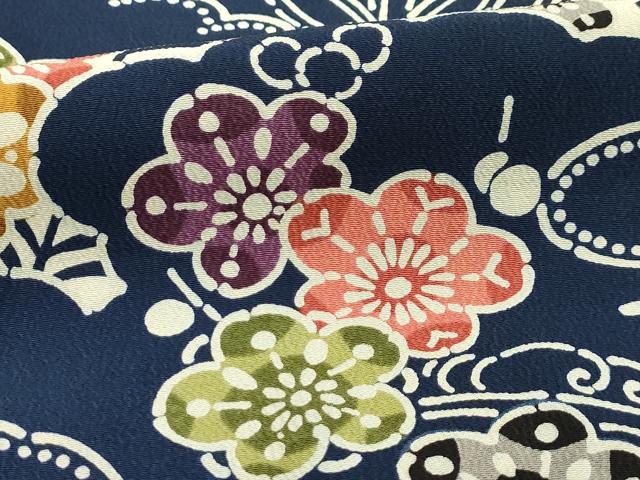 平和屋着物■上質な小紋 型染め 松竹梅風景文 正絹 逸品 AABG8330sx