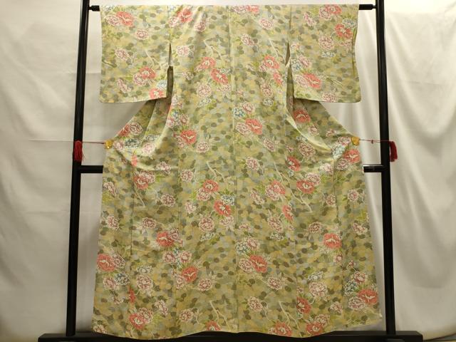 平和屋着物■上質な小紋 枝花文 正絹 逸品 AABG8339sx